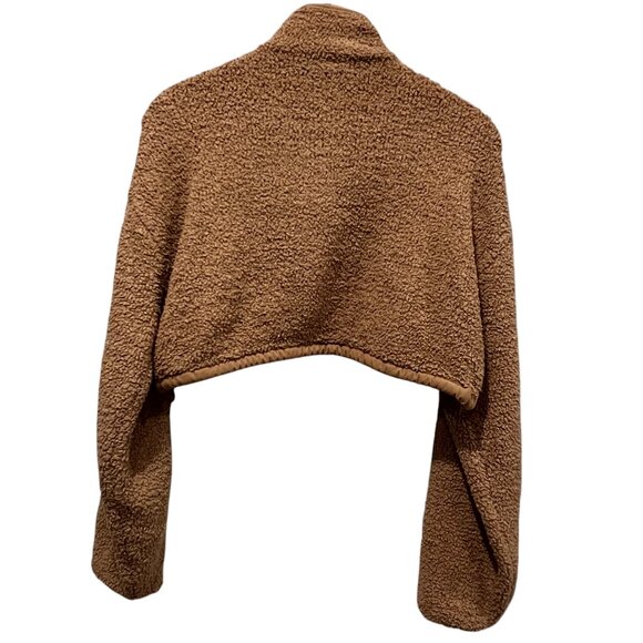 SKIMS Cozy Knit Cropped Pullover, Camel, S/M - Picture 3 of 9